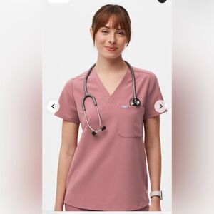 FIGS Catarina Scrub Top Size L Mauve